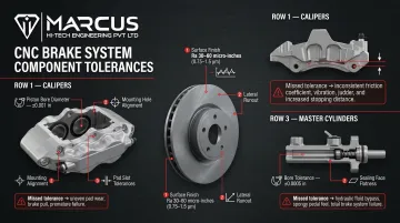 CNC machined brake system components tolerance and surface finish requirements breakdown