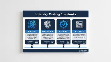 Four electromechanical component standards comparison table by application and scope