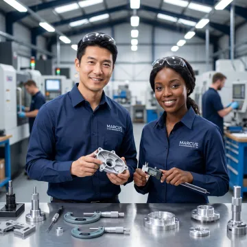 Engineers reviewing magnesium die cast parts