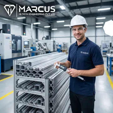 Custom aluminum extrusion profiles in a manufacturing facility
