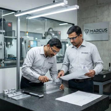 Engineers reviewing OEM sheet metal parts