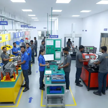 Powertrain assembly process in factory