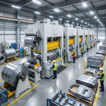 Automotive sheet metal stamping production line