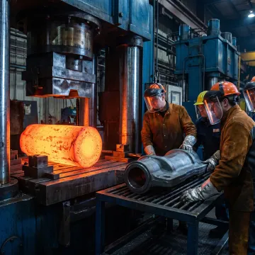 Industrial forging equipment and forged metal components