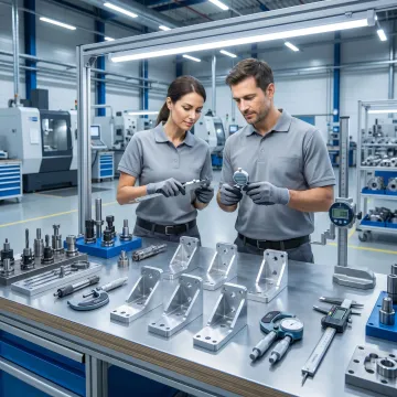 Custom metal bracket fabrication in a precision manufacturing facility