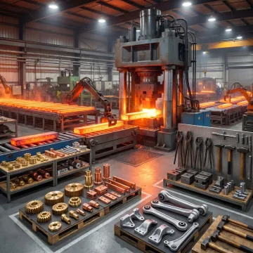 Metal forging process for brass copper and aluminum components