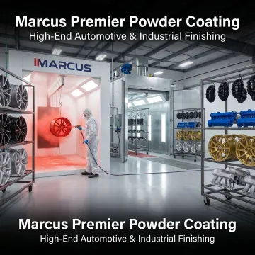 Automotive powder coating on metal vehicle parts