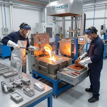 Gravity die casting production setup