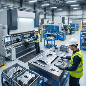 Custom sheet metal fabrication in a manufacturing facility