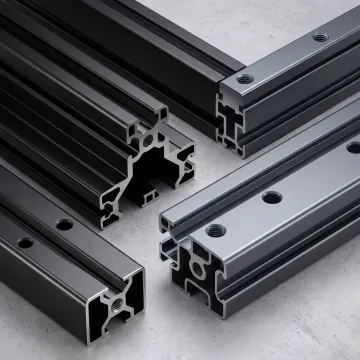 Finished anodized aluminum extrusion components