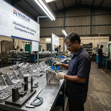 Custom aluminum die cast brackets in production