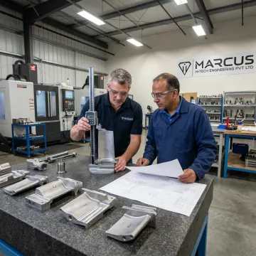 Engineers reviewing precision investment cast components