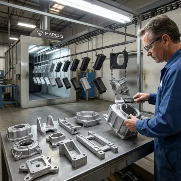 Powder-coated aluminum die cast components