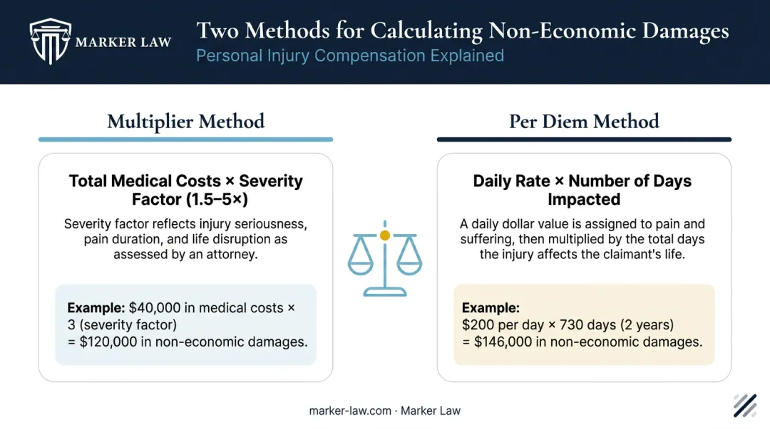 Multiplier method versus per diem method non-economic damages calculation comparison