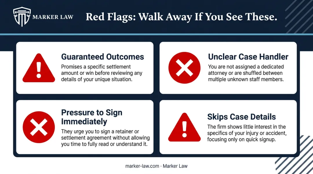 Four red flag warning signs to avoid when hiring a car accident attorney