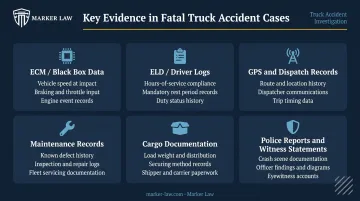 Six key evidence types in fatal truck accident wrongful death case investigation