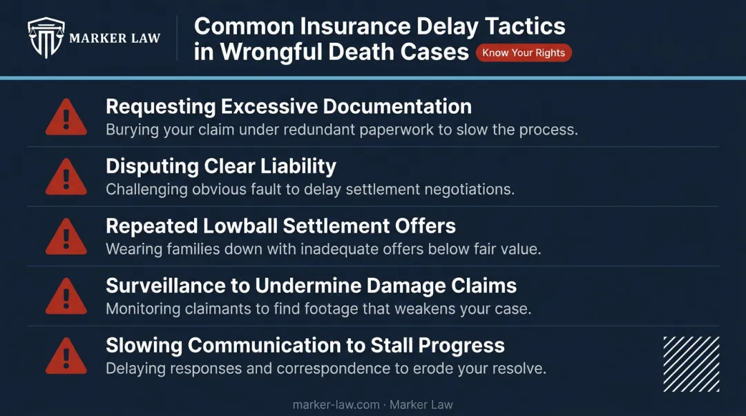 Five common insurance company delay tactics used in wrongful death claims