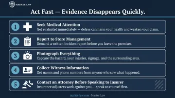 Five immediate steps to take after a grocery store slip and fall accident