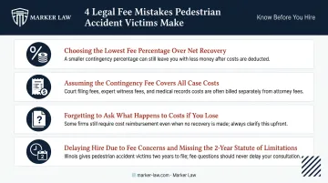 Four common pedestrian accident fee mistakes victims make when hiring attorneys