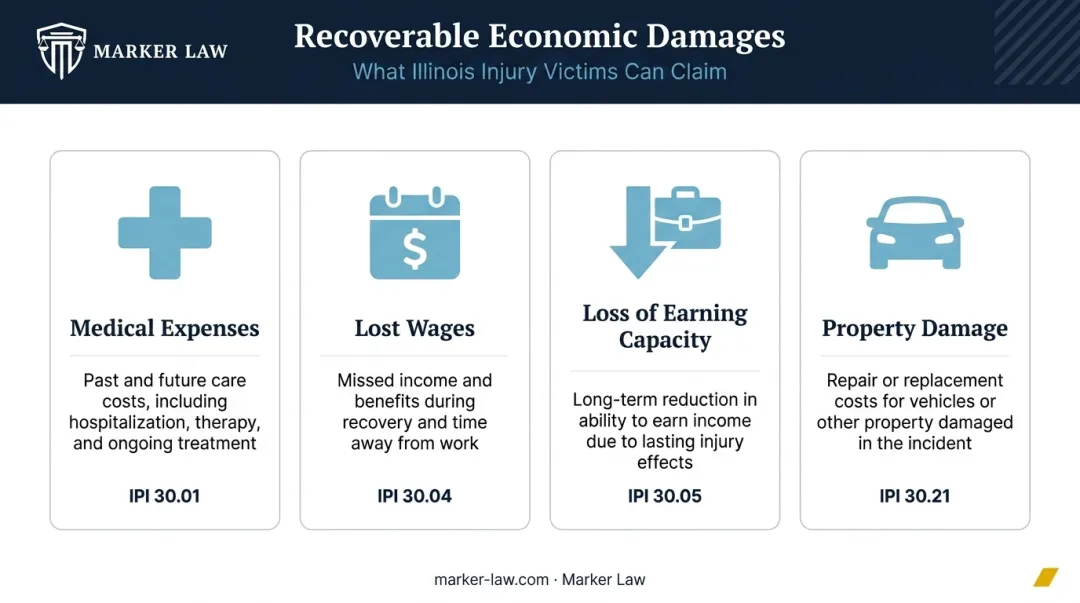 Four categories of economic damages in Illinois personal injury claims