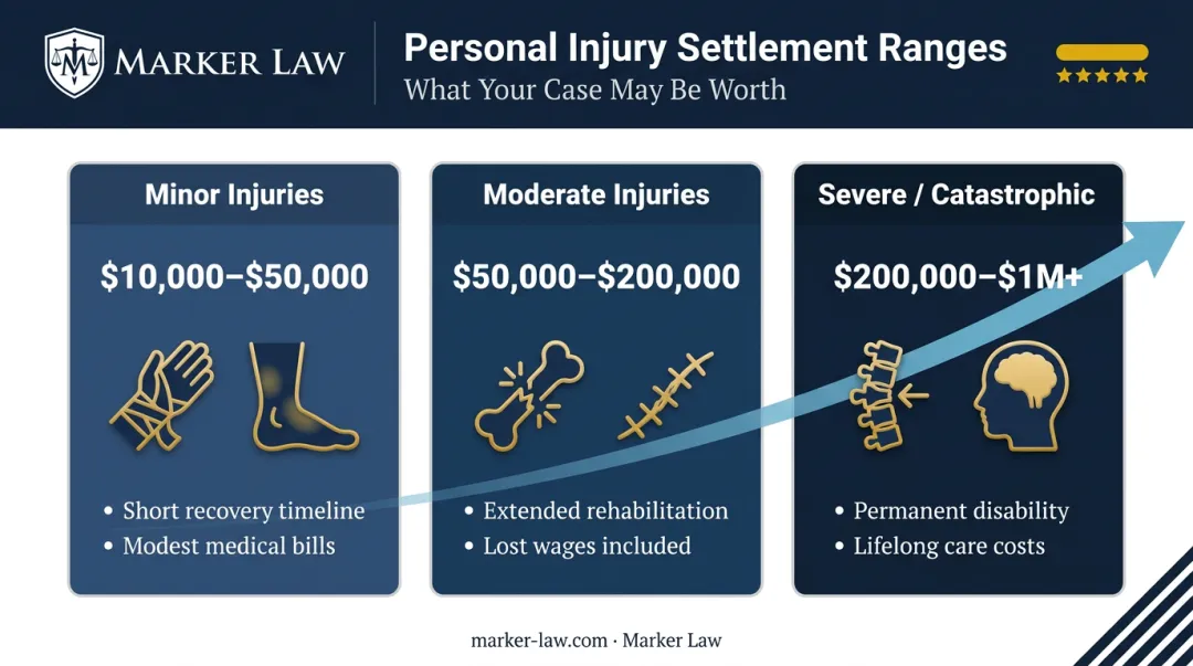 Three-tier Illinois slip and fall settlement ranges from minor to catastrophic injuries