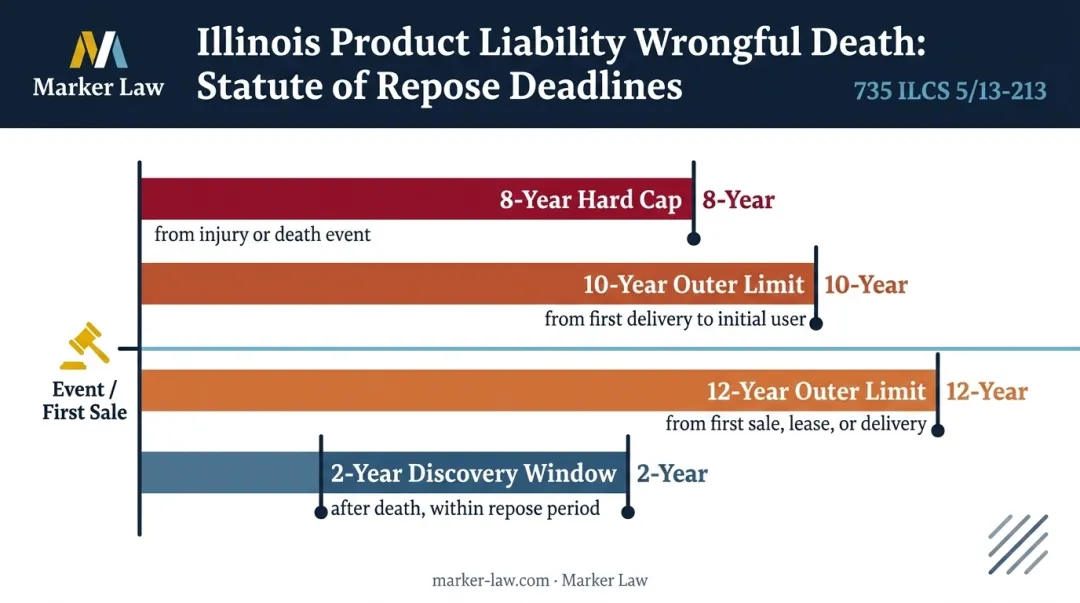 Illinois product liability wrongful death filing deadlines layered timeline infographic