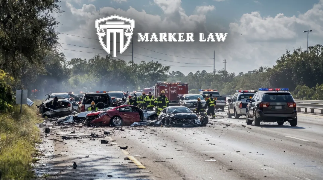 Multi-vehicle highway accident scene illustrating common wrongful death claim scenarios