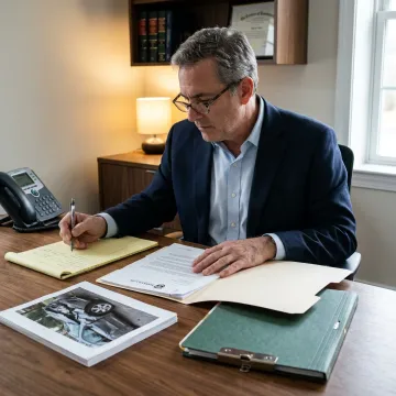 Attorney reviewing wrongful death case documents
