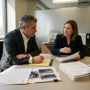 Attorney reviewing car accident case evidence