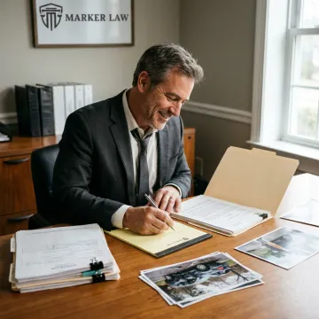 Attorney preparing a personal injury case file