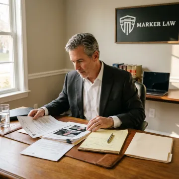 Attorney preparing dog bite injury claim evidence