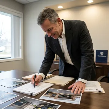 Attorney preparing premises liability case documents