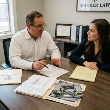 Legal team preparing motorcycle accident claim