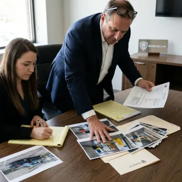 Legal team preparing a slip and fall case