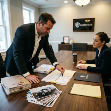 Legal team preparing a truck accident claim