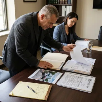 Legal team preparing Amazon truck accident claim documents
