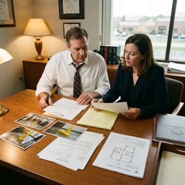 Attorney preparing slip and fall claim evidence
