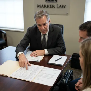 Legal team reviewing case documents