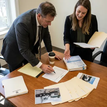 Legal team preparing a commercial vehicle accident claim