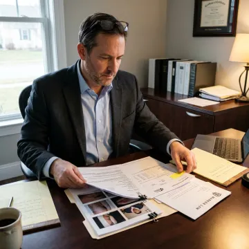 Attorney preparing a workers compensation case file