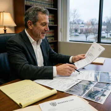 Attorney reviewing pedestrian accident evidence
