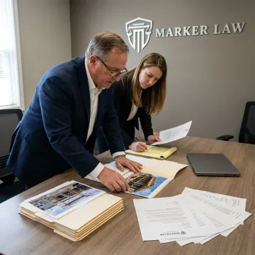 Legal team investigating a fatal construction accident claim