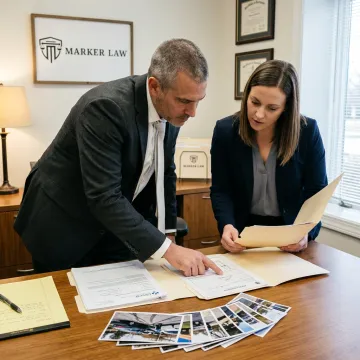 Legal team reviewing a pedestrian accident claim
