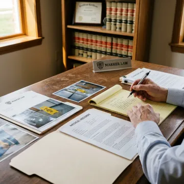 Attorney preparing a slip and fall injury claim