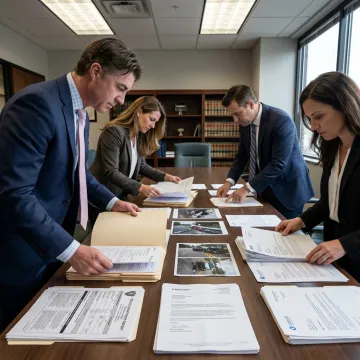 Attorney preparing UPS truck accident claim evidence