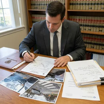 Lawyer investigating a pedestrian accident claim