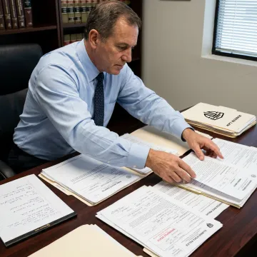 Attorney preparing wrongful death case evidence