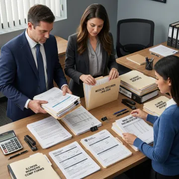 Attorney preparing a workers' compensation claim