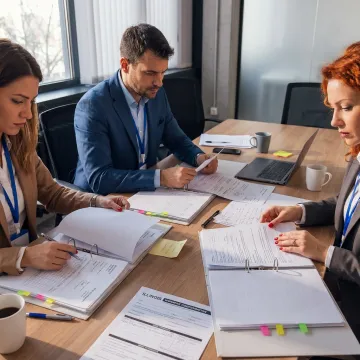 Attorney preparing workers' compensation claim documents