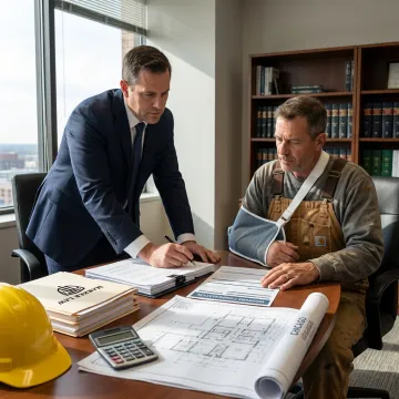 Attorney planning a construction injury claim